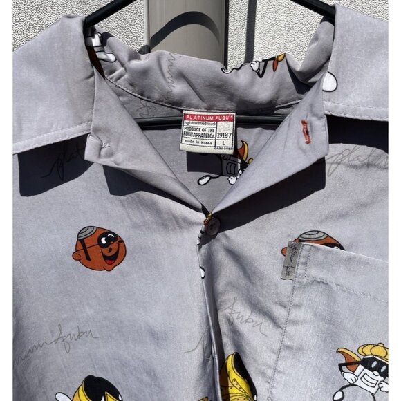 Vintage Platinum FUBU Men’s Sz L Shirt Button Down Short Sleeve Fat Albert - Picture 9 of 13